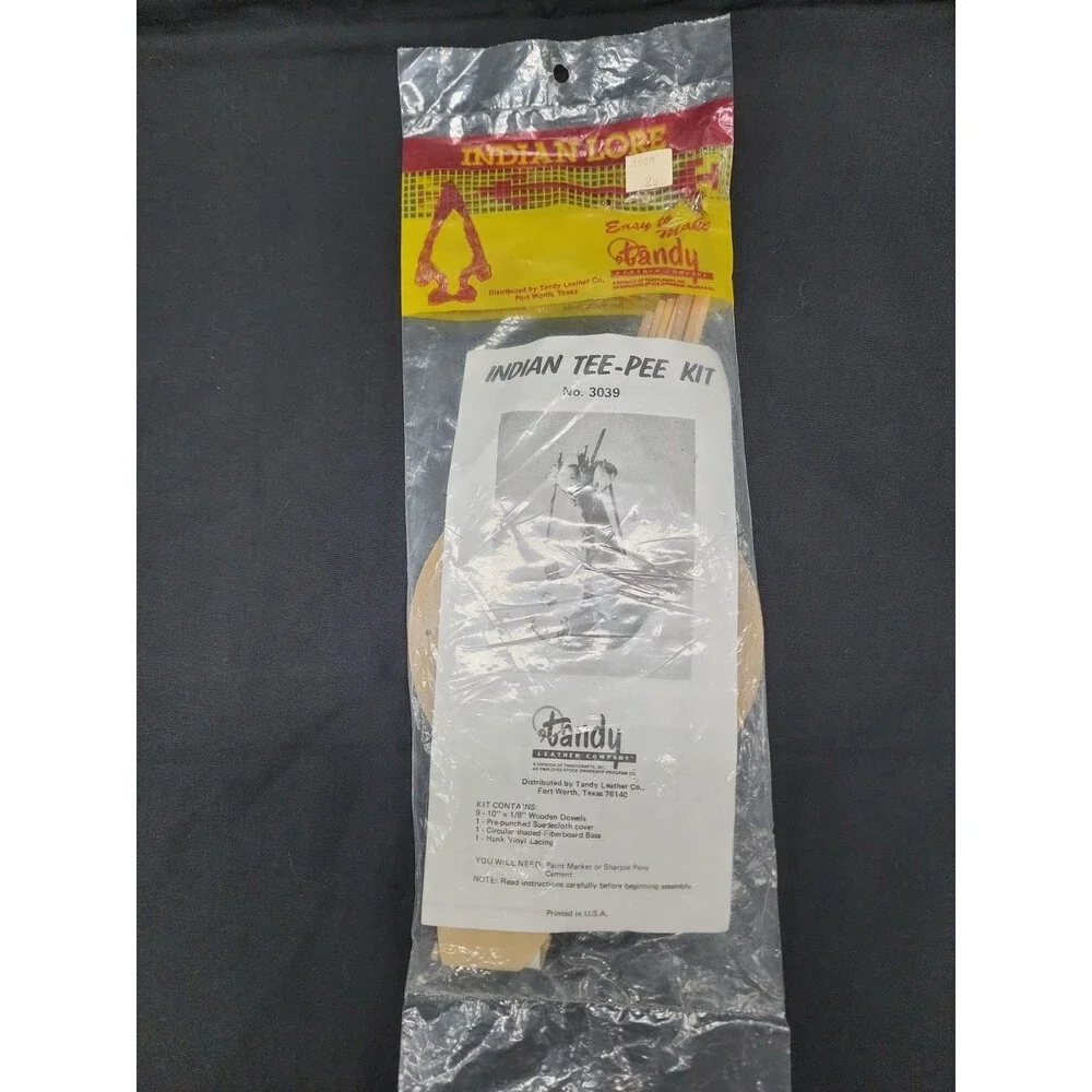 Vintage Tandy Leather Indian Tee Pee Kit No. 3039
